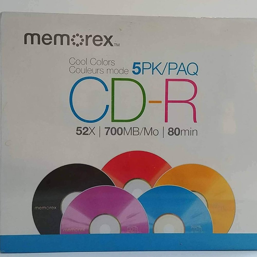 Memorex Cool Colors CD-R 52X 700MB 80 min (5 Pack)